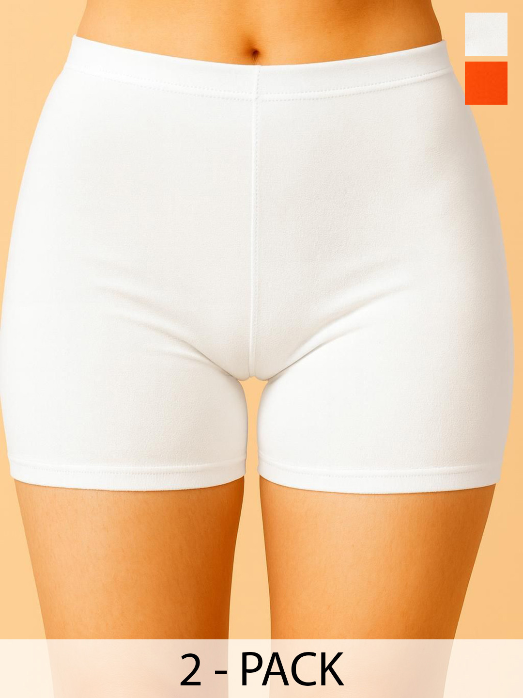 Apraa & Parma Pack Of 2 Concealed Waistband Boy Short Briefs - AP SBT-33 White,D Orange XS