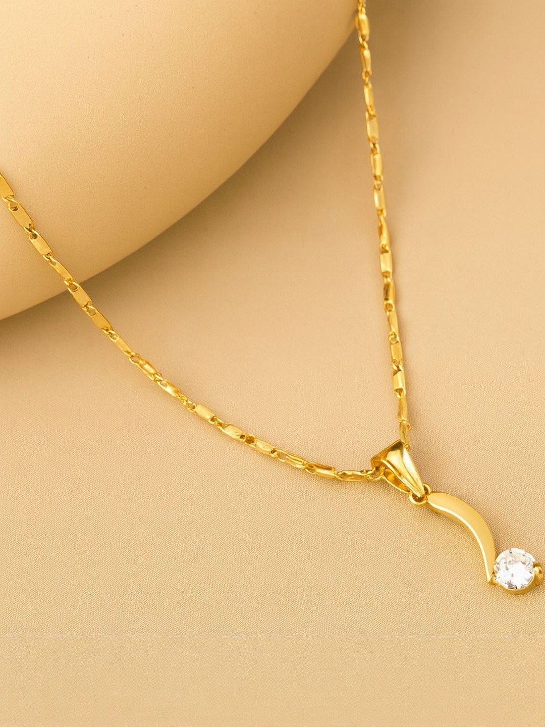 GARNISHA Women Gold-Plated Chilly Drop Pendant with Chain