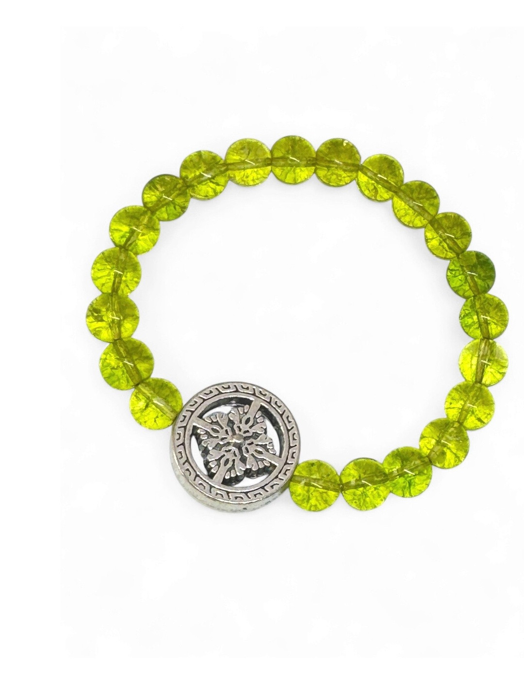 Gems Guru Unisex Green Peridot Bracele