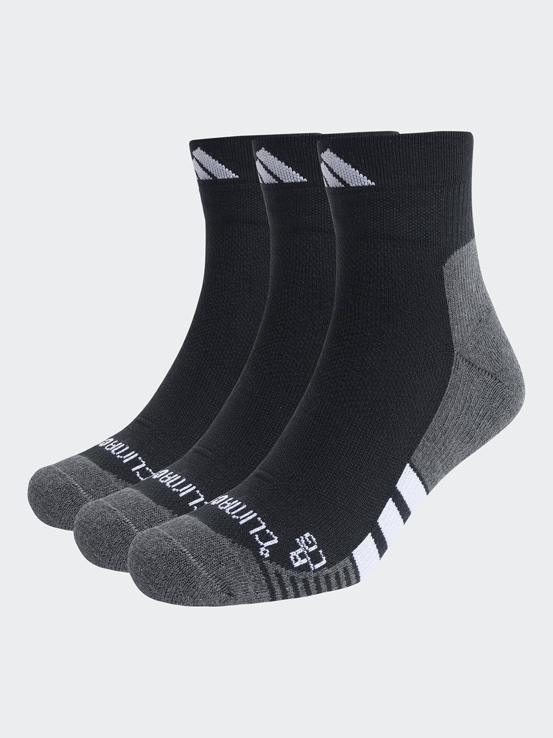ADIDAS Unisex Pack Of 3 Patterned Cotton Cushioned Quarter-Length Socks