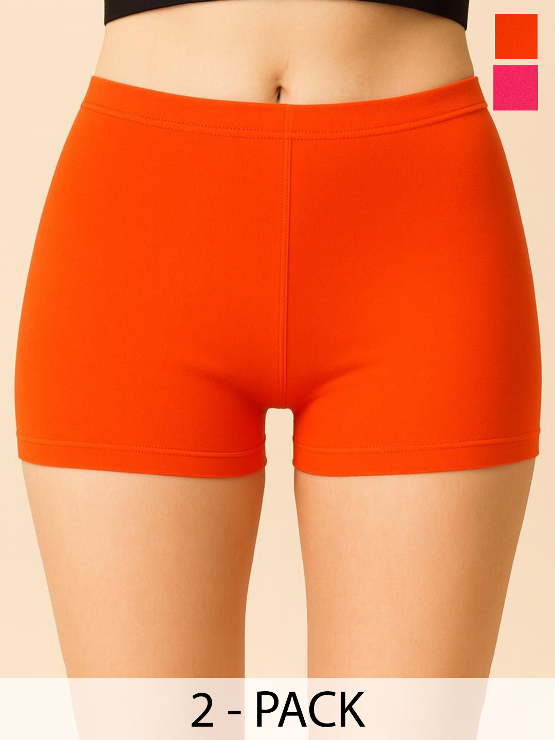 CKARFE Pack Of 2 Mid Rise Briefs CF SBT-33 D Orange,Pink XS-2