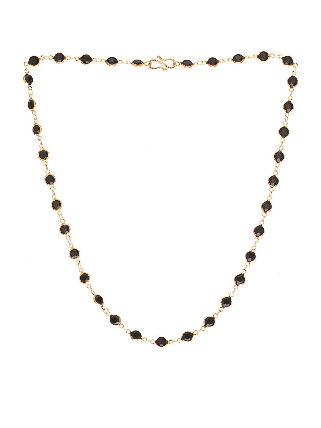 Beadworks Gold-Plated Black Beaded Necklace
