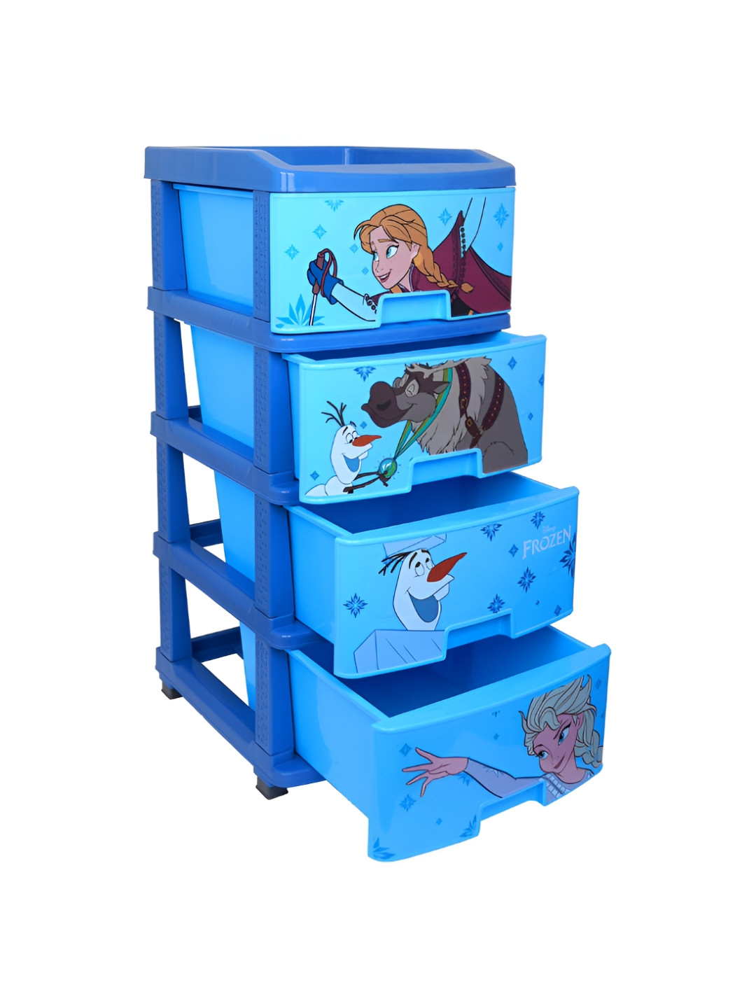 Aura Blue & Grey Frozen Printed Storage Drawer Rack Organisers