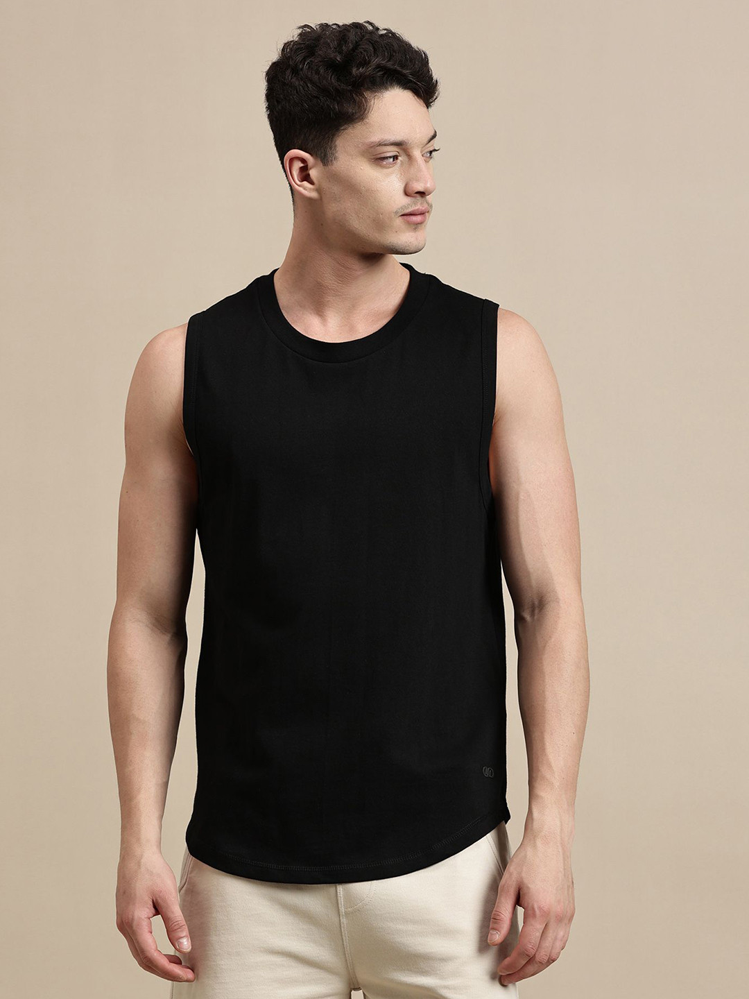 Ecolore Men Solid Round Neck Cotton Slim Fit T-shirt