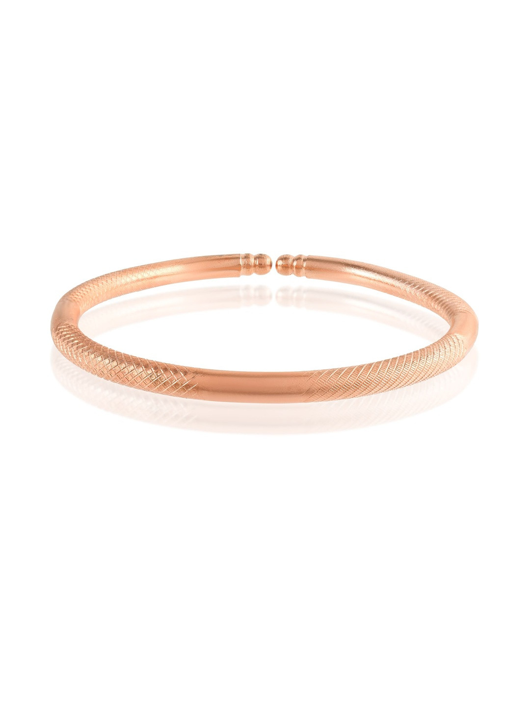 Missmister Unisex Textured Copper-Plated Kada Bracelet