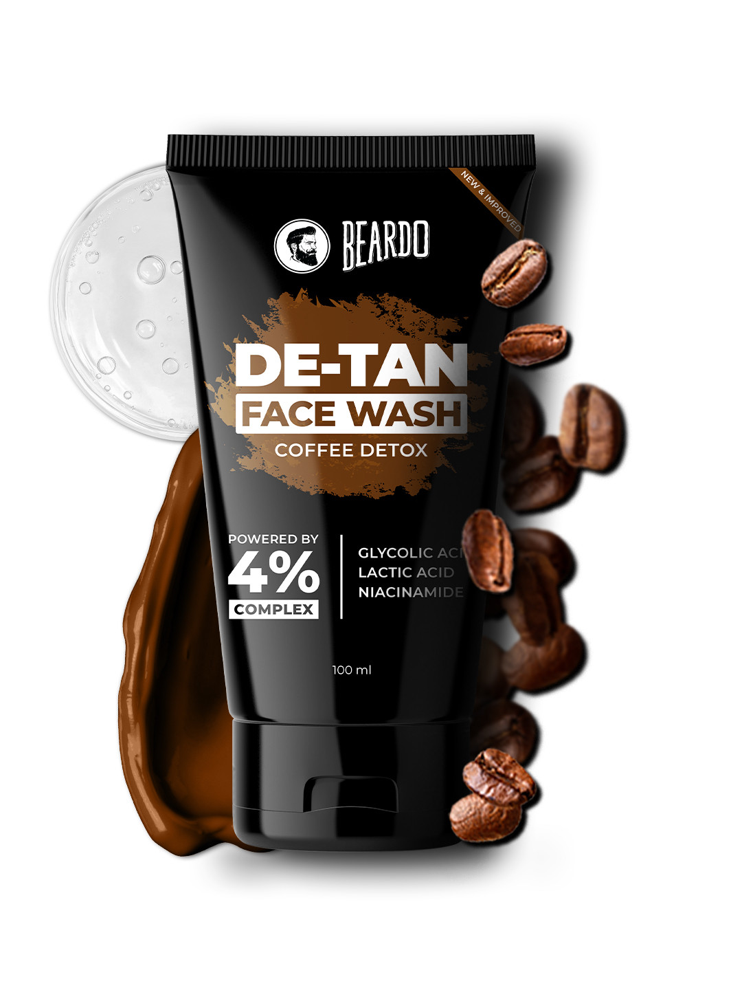 BEARDO Men Coffee Detox De-Tan Face Wash With Aloe Vera & Vitamin E - 100 ml