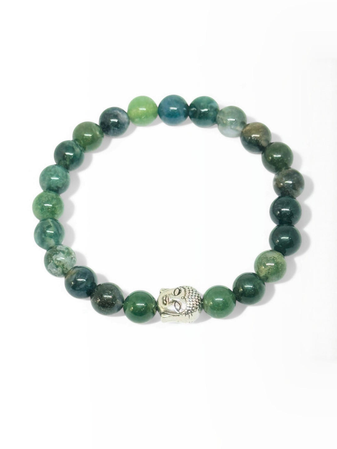 Gems Guru Green Elasticated Slip-On Bracelet