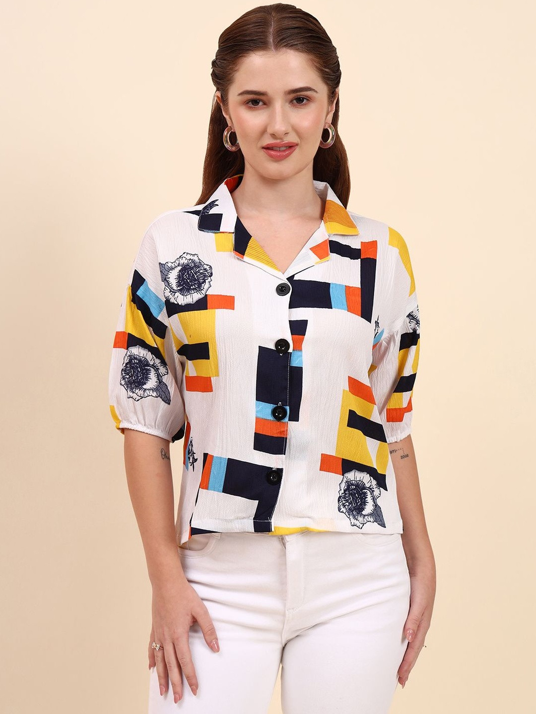 DressBerry Women Multi Colored Printed Casual Shirt