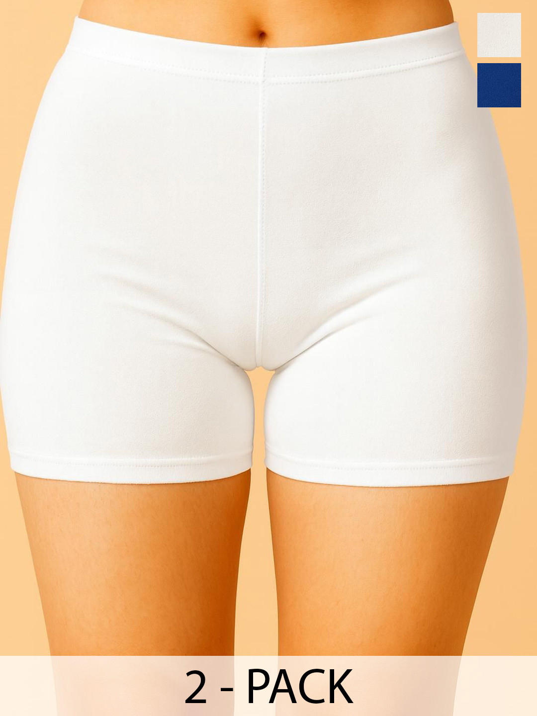 Apraa & Parma Pack Of 2 Combed Cotton Boy Shorts Briefs AP SBT-33 White,R Blue XS-2