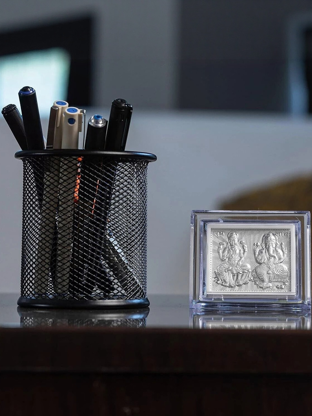 ASTRO-D Unisex Silver Ganesh Laxmi Acrylic Showpieces