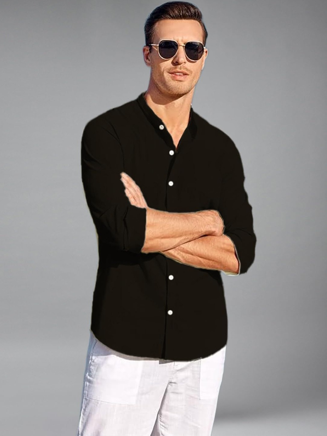 univibe Spread Collar Smart Slim Fit Shirt