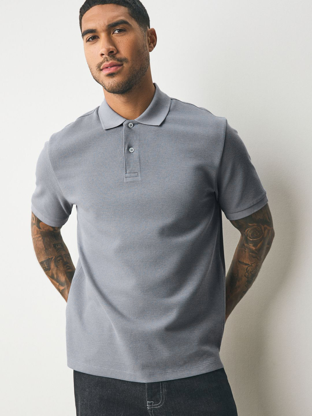 NEXT Textured Polo T-shirt