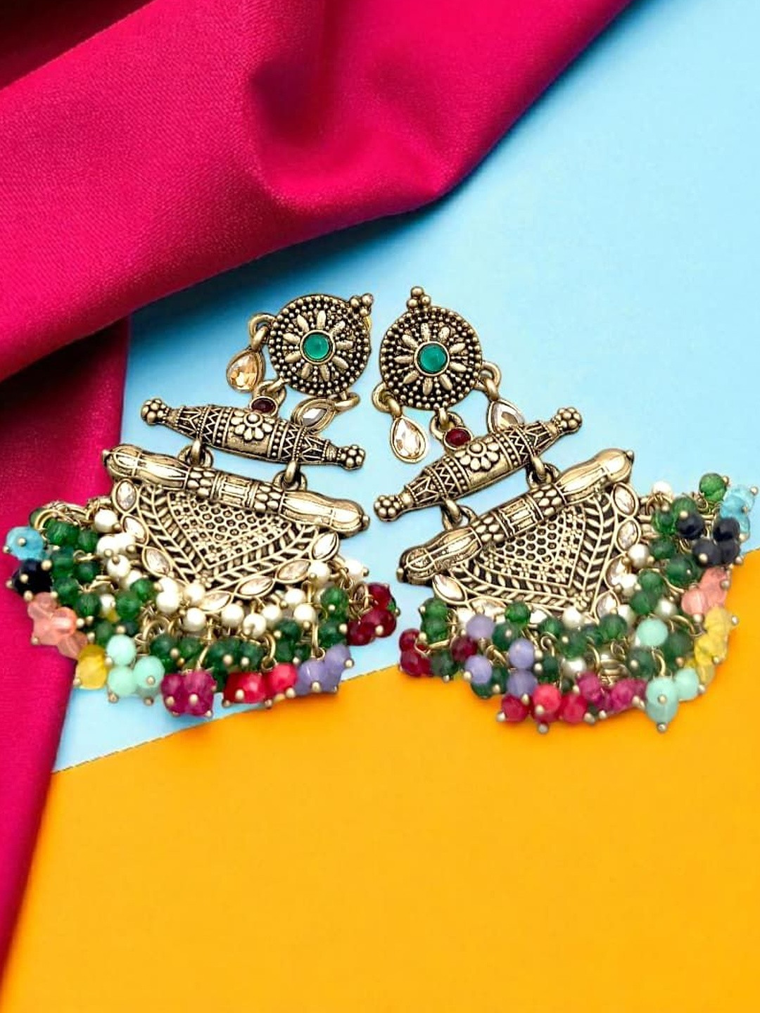 BFC - BUY FOR CHANGE Women Antique Gold Finish Classic Chandbali Earrings