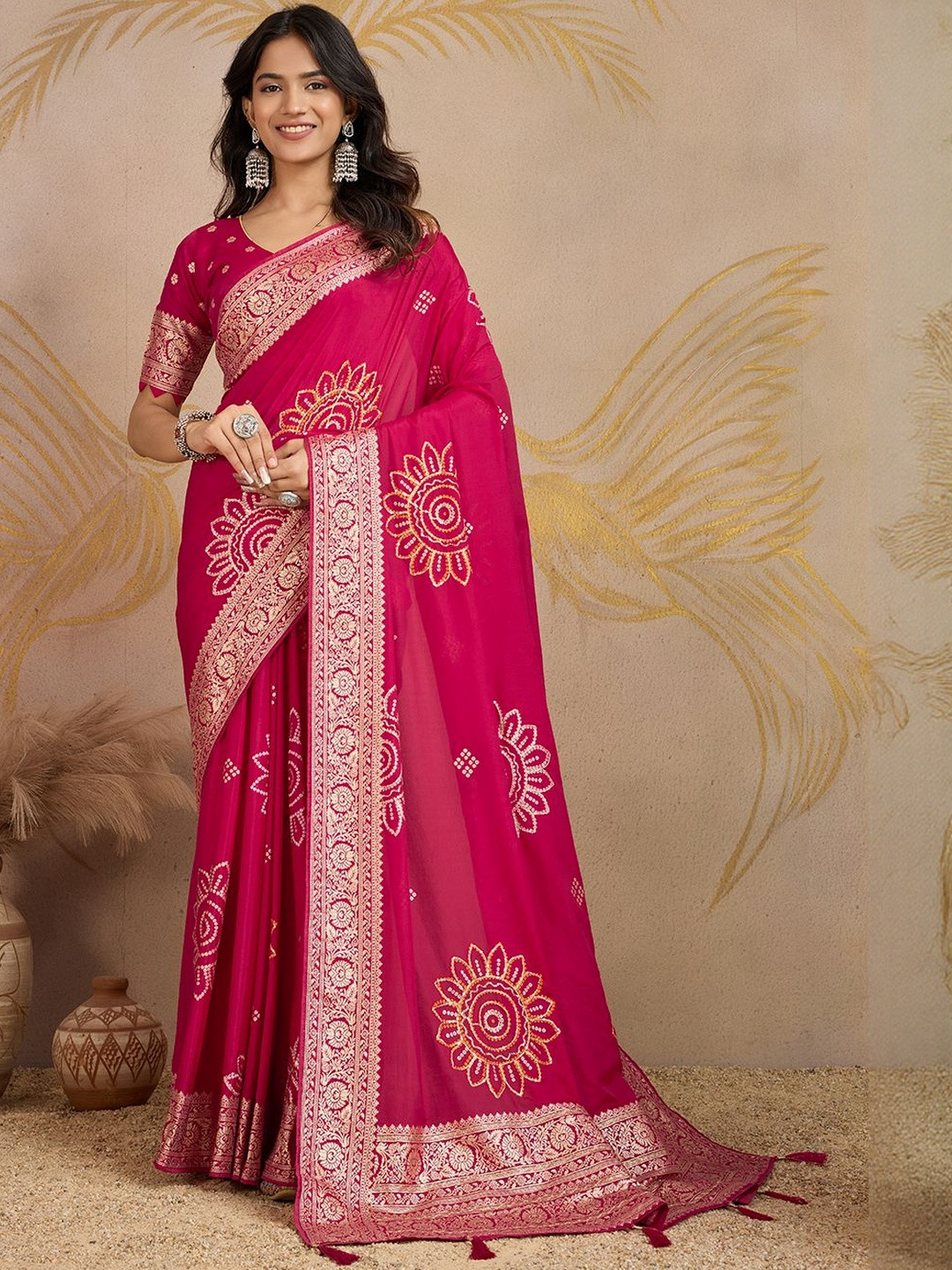 SOHINI NX Caerry Women Woven Design Zari Pure Georgette Banarasi Saree