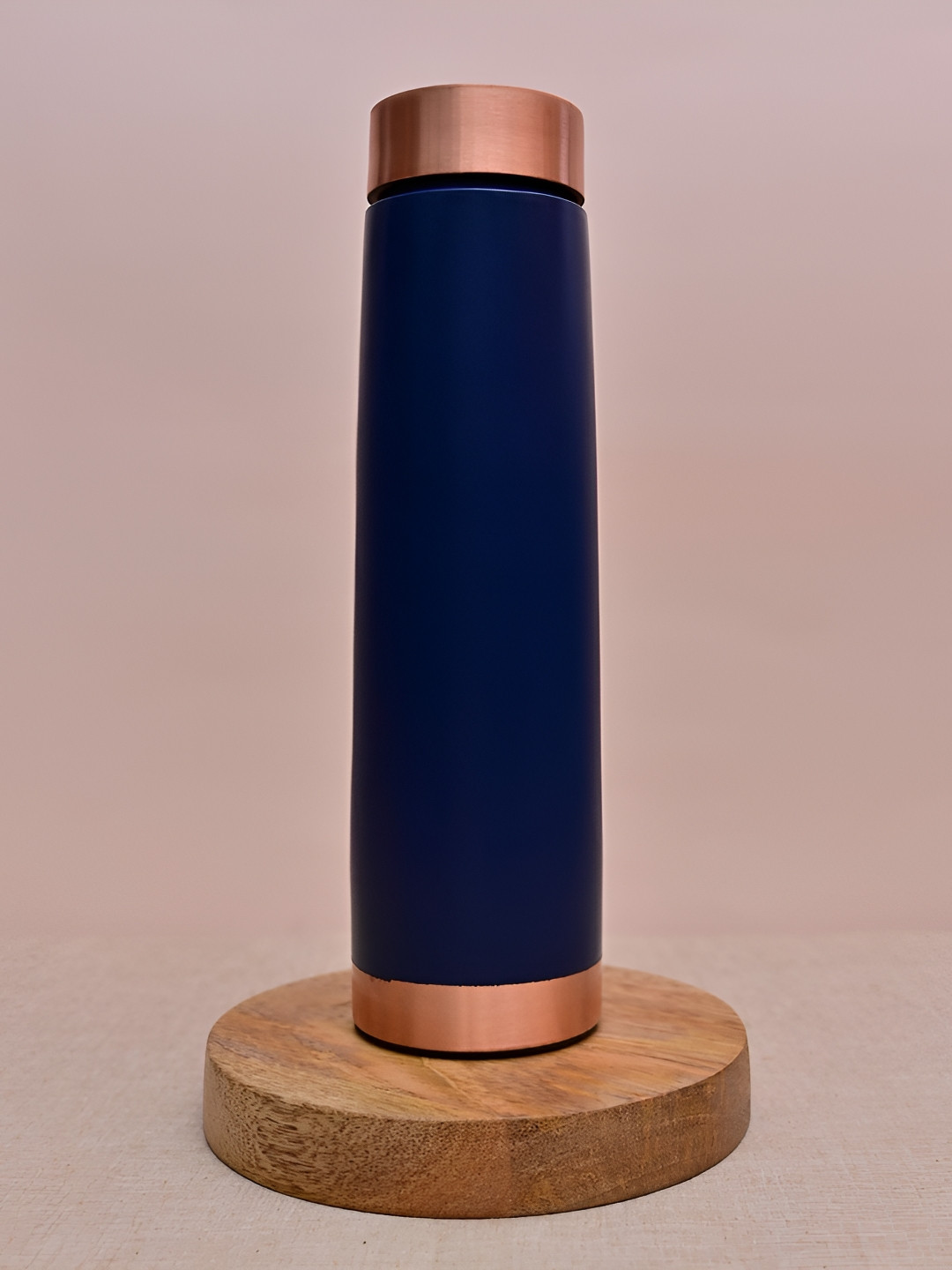 oggn Blue Single Matt Finish Solid Copper Water Bottle 950 ml
