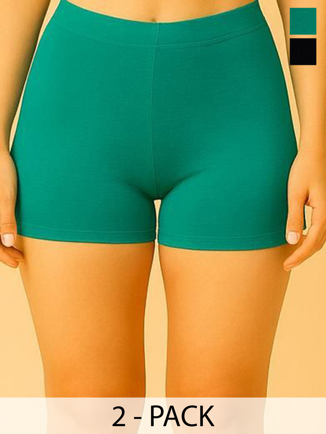 Apraa & Parma Pack Of 2 Combed Cotton Boy Short Briefs AP SBT-33 R Green,Black XS-2
