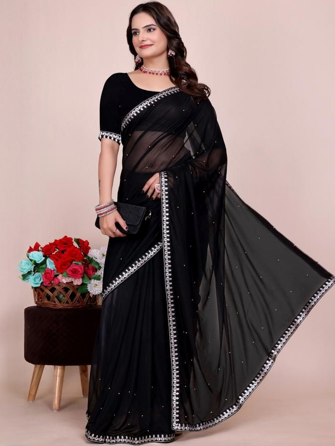 Moda Rapido Beads & Stones Art Silk Saree