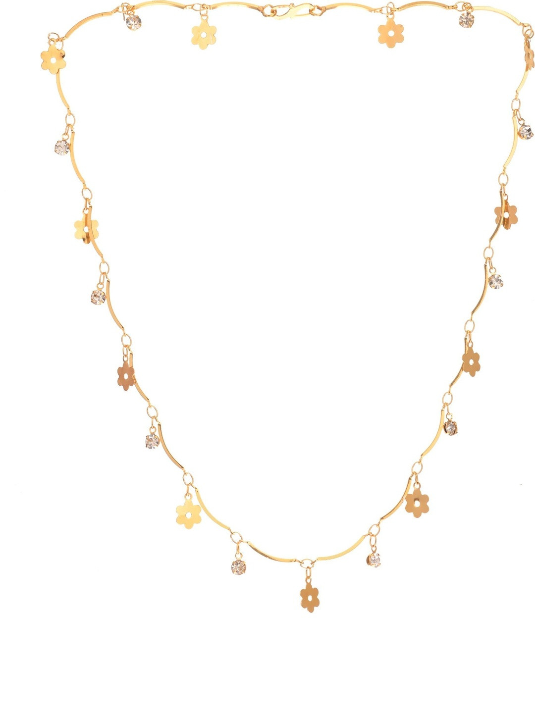 Beadworks Gold-Plated Choker with Flower Charm