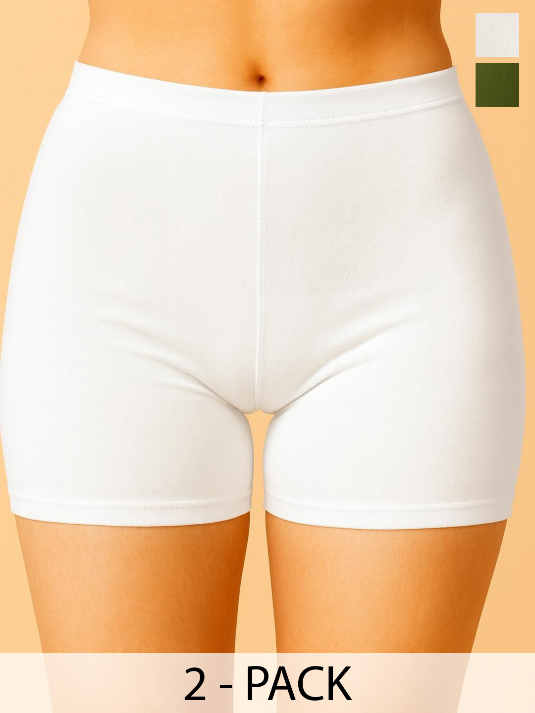 Apraa & Parma Pack Of 2 Concealed Waistband Boy Short Briefs - AP SBT-33 White,D Green XS-