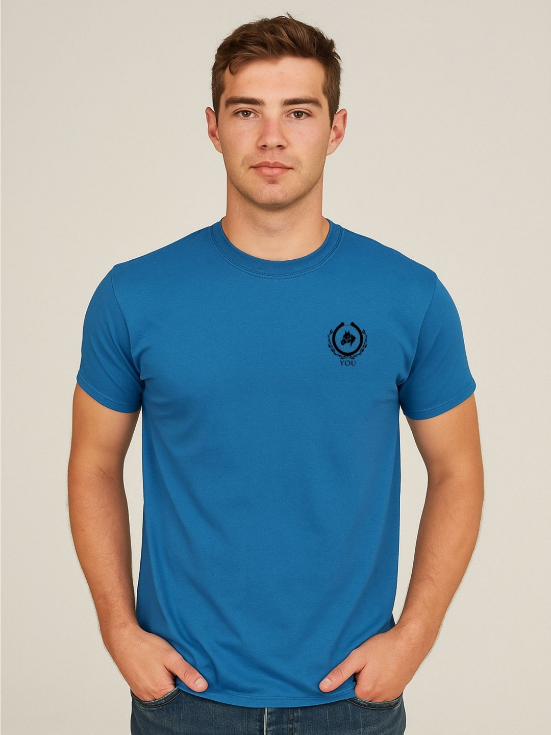 Y.O.U Men Bio Finish Solid Round Neck Cotton T-shirt
