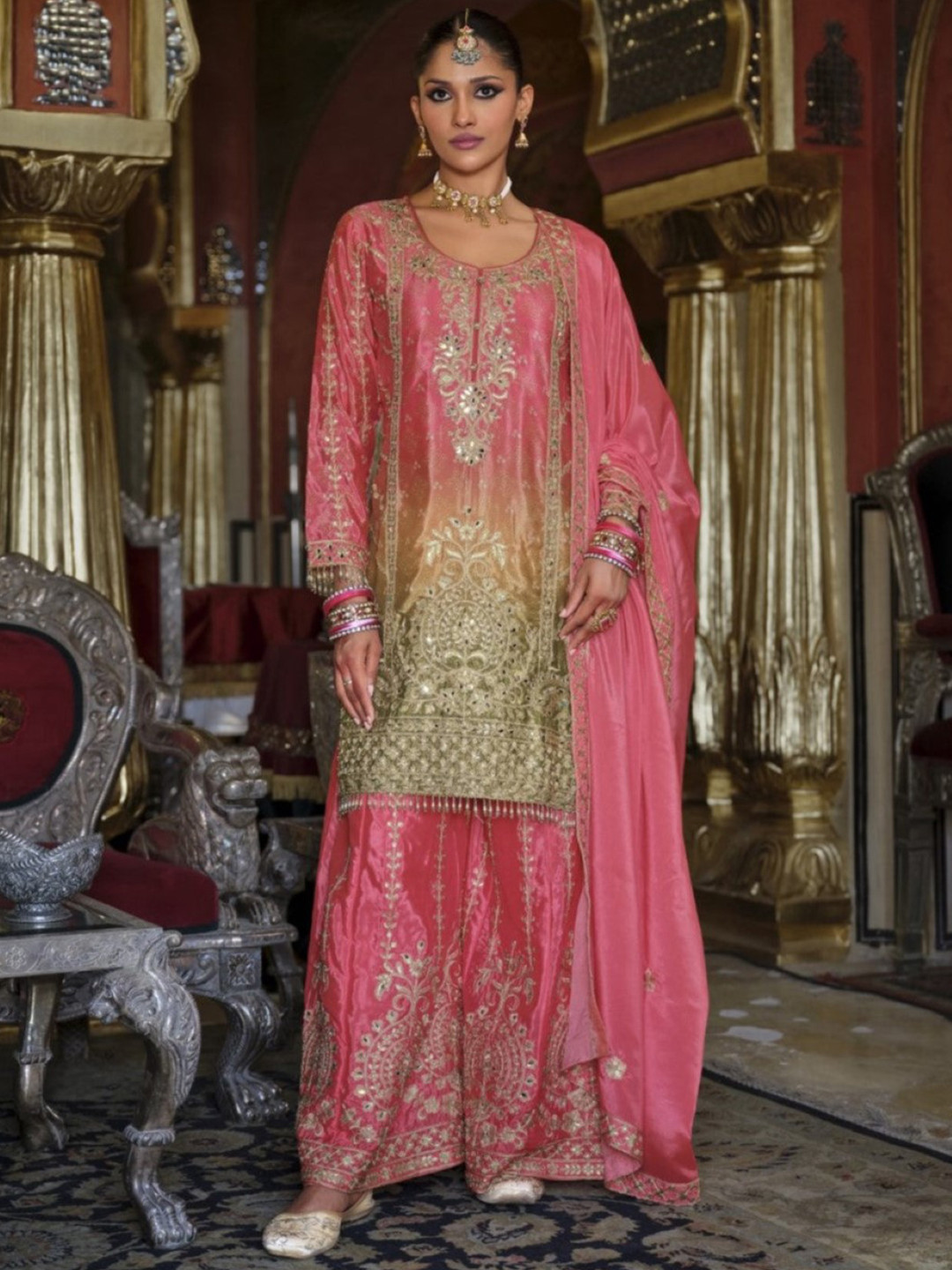 AUTUMN LANE Women Ragini Rose Full Work Suit Set