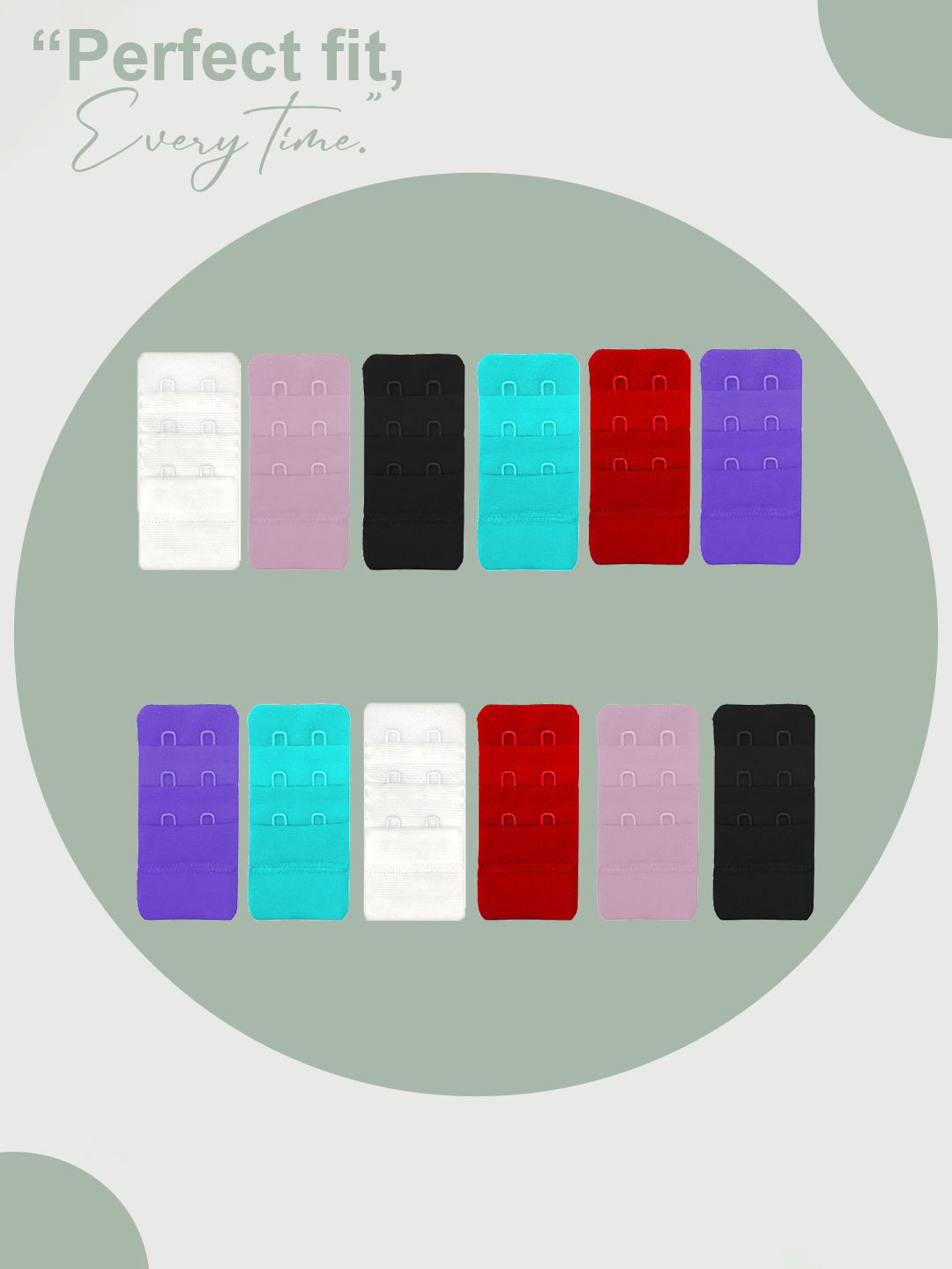 FIMBUL Women Pack of 10 3-Hook Bra Straps and Extenders