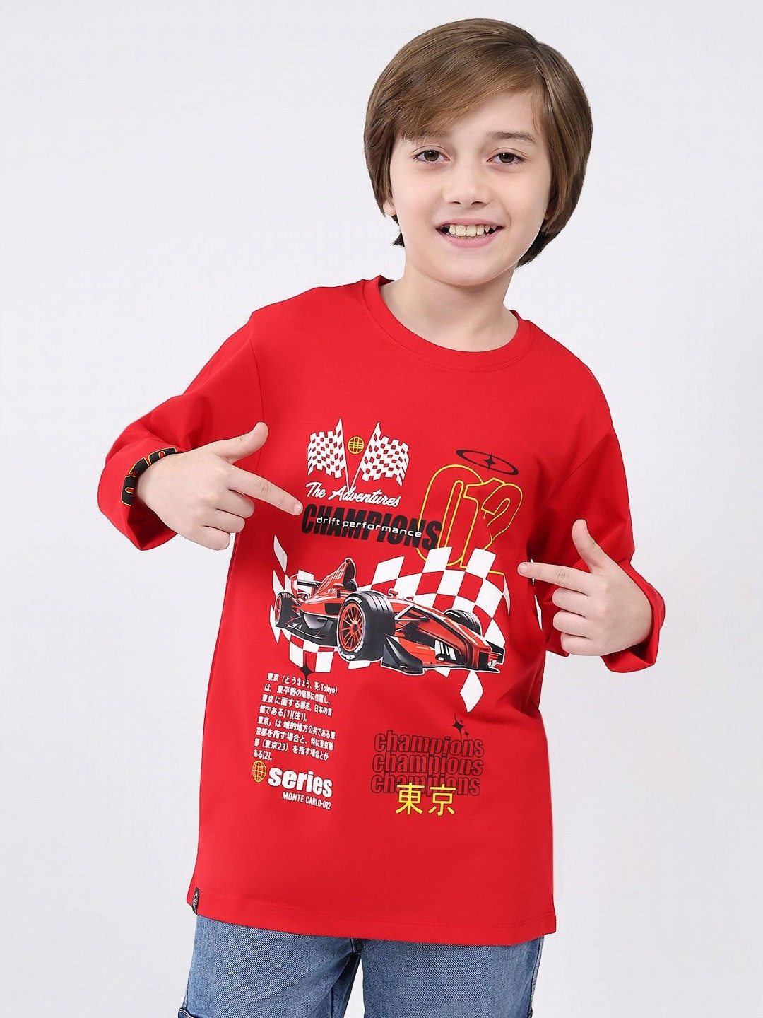 Monte Carlo Boys Printed Round Neck Woolen T-shirt