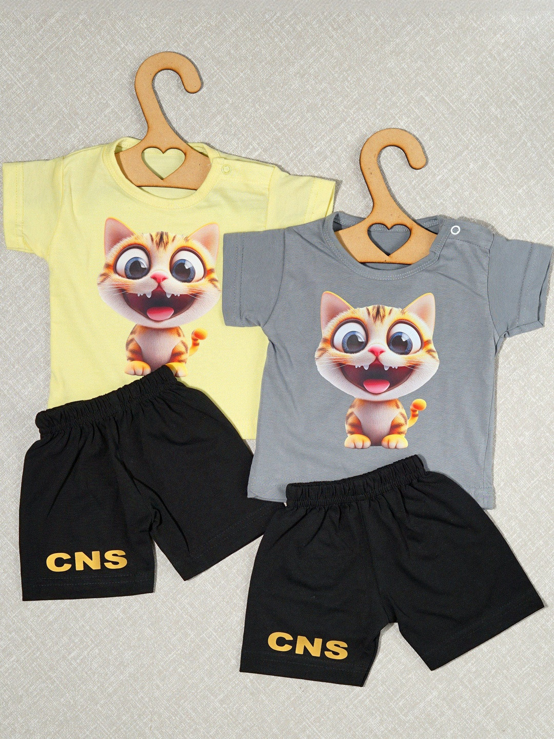 CRAZE N STITCH Kids Boys Pack of 2 Cotton Blend Printed Clothing Set