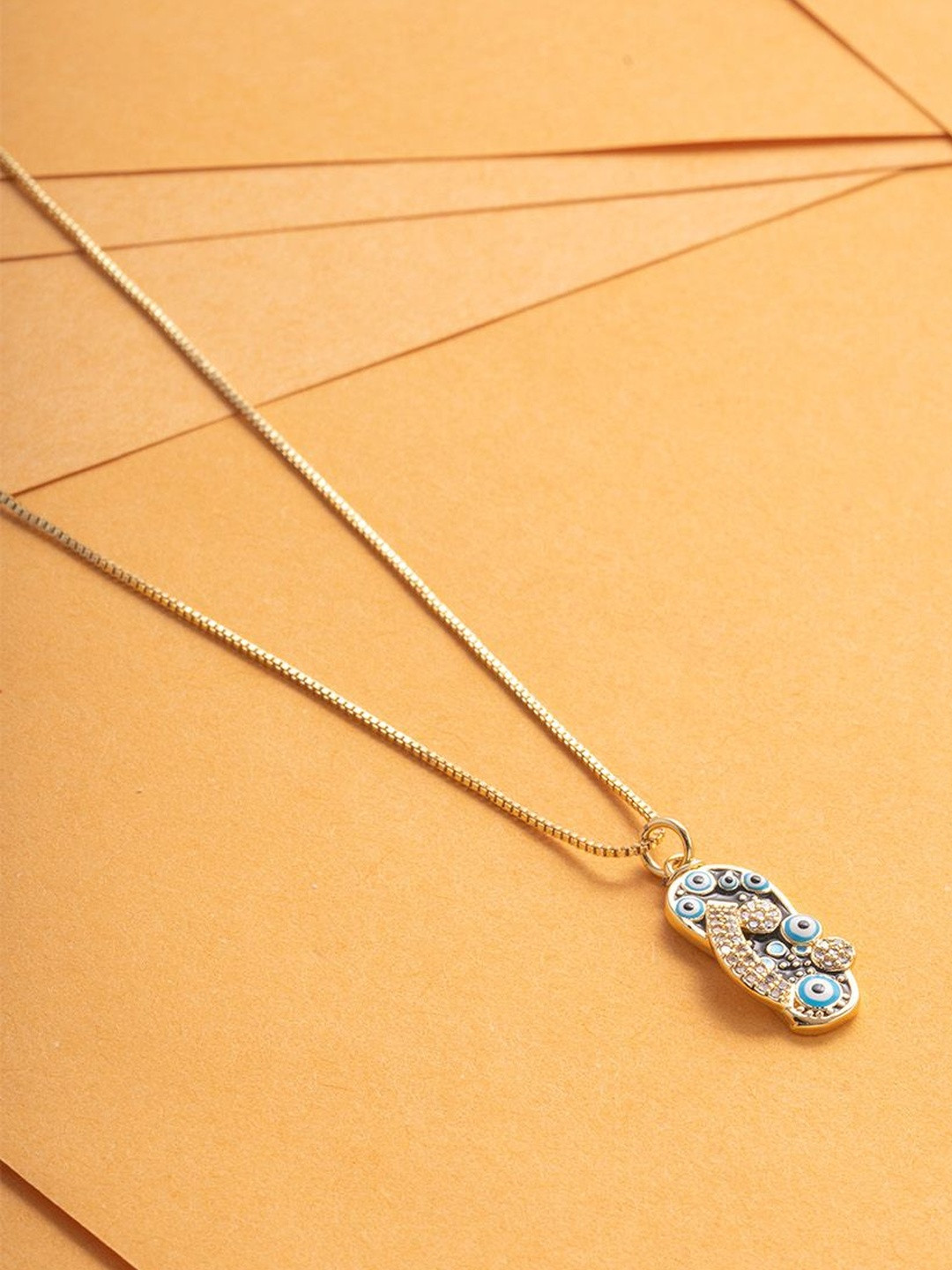 Ashnera Gold-Plated Evil Eye Pendants with Chains