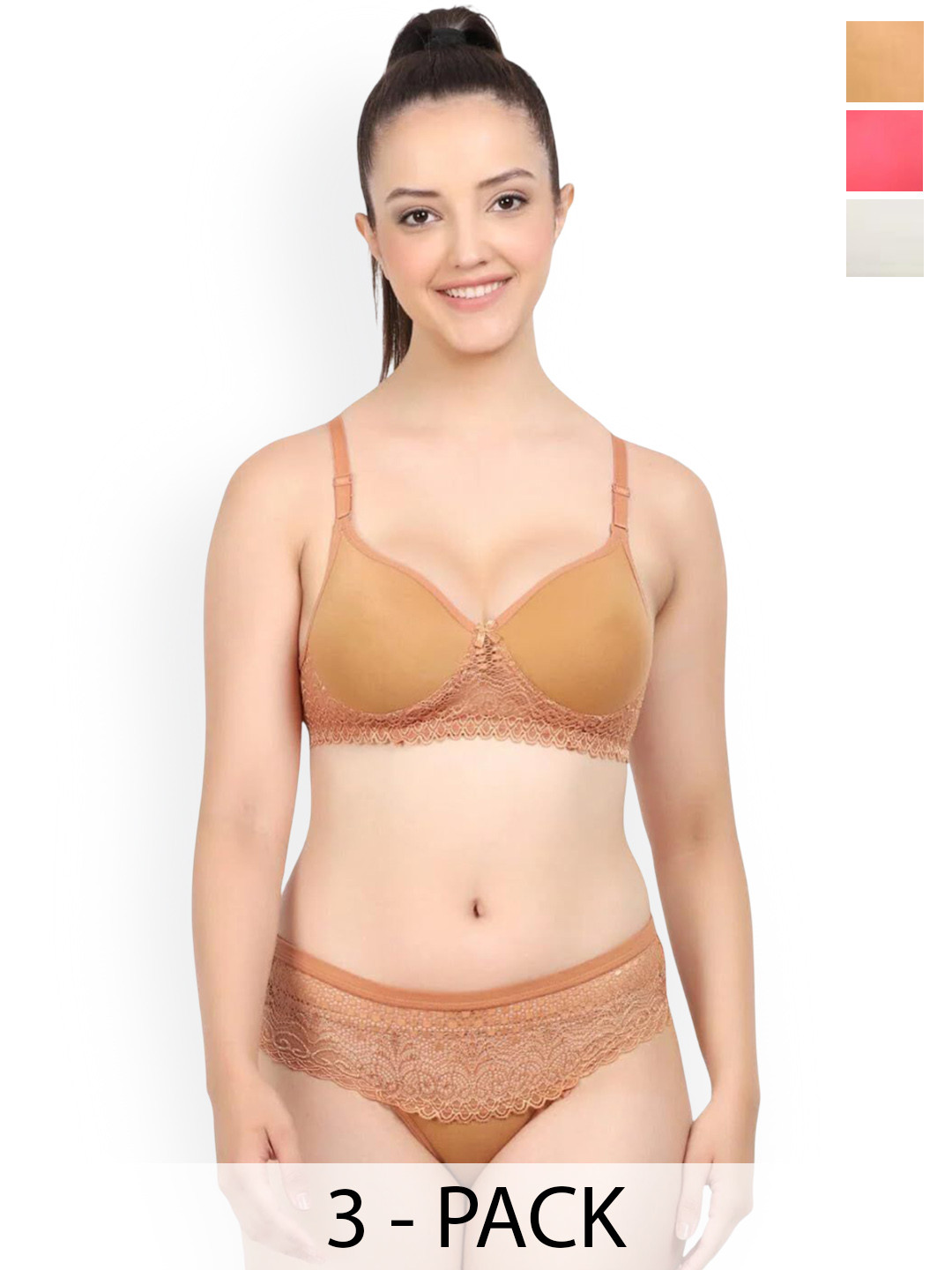 Rodley Pack Of 3 Padded Lingerie Set