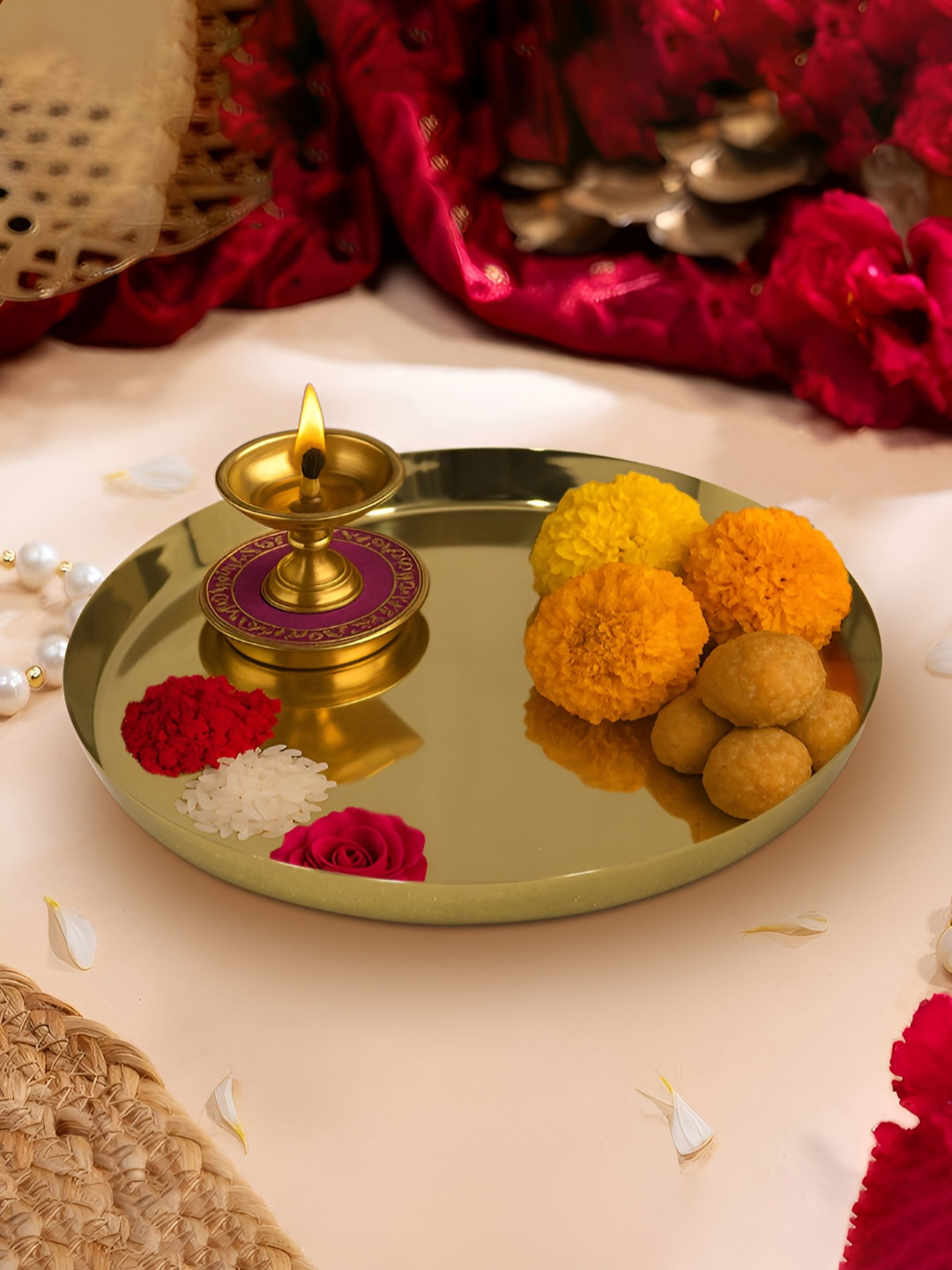 Metalsmith Gold Toned Eco Friendly Pooja Thali