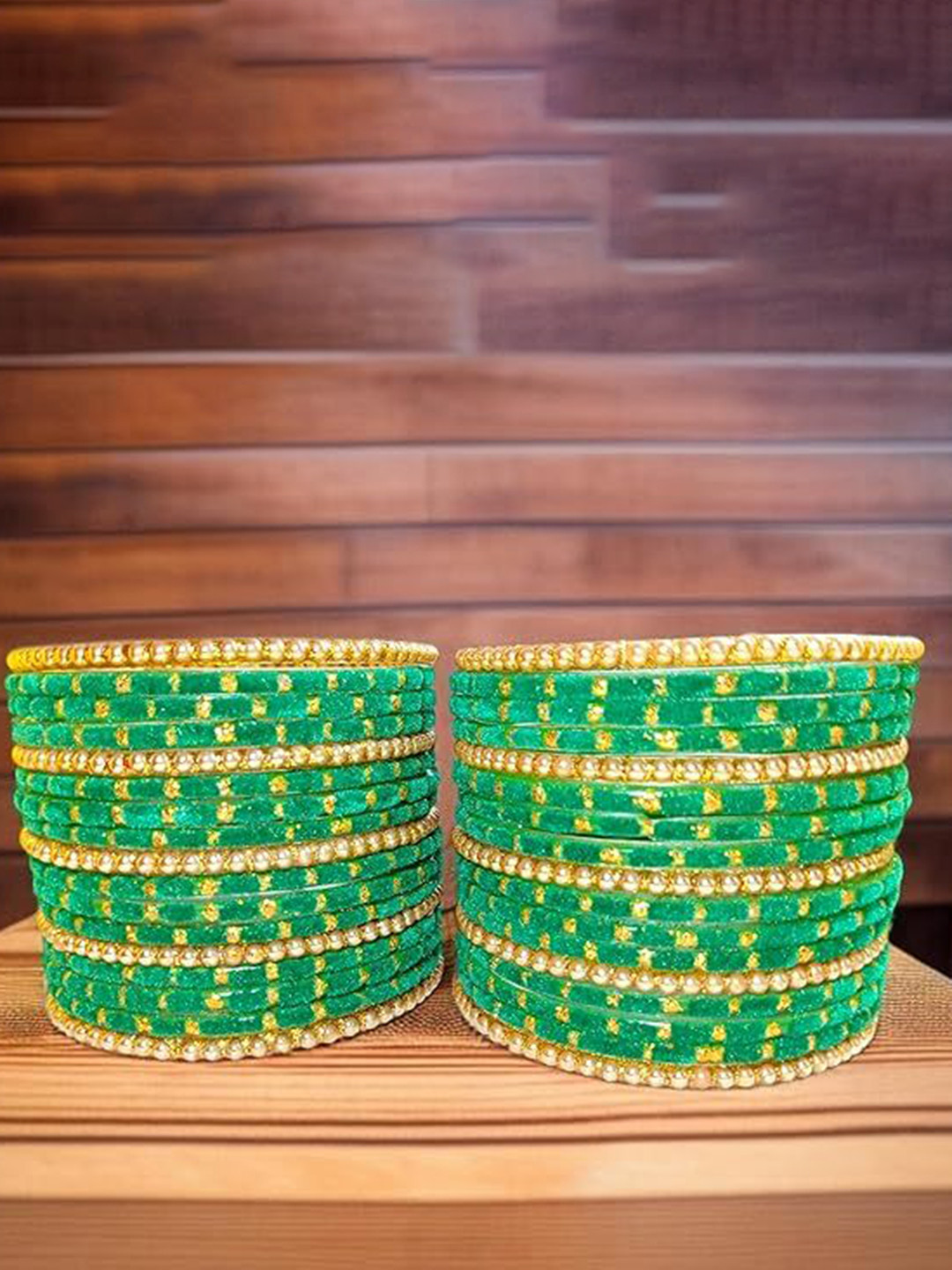 JAMS Set Of 34 Artificial Stones Studded Bangles