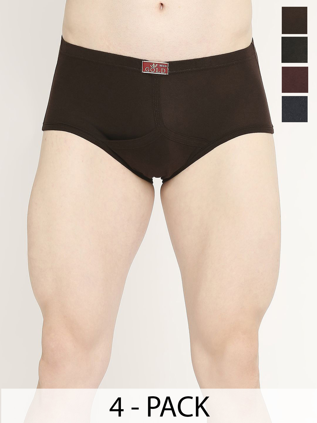 VIP Pack Of 4 Pure Cotton Briefs VP-MI-BF-GOLDC-1P-IN-PO6-80