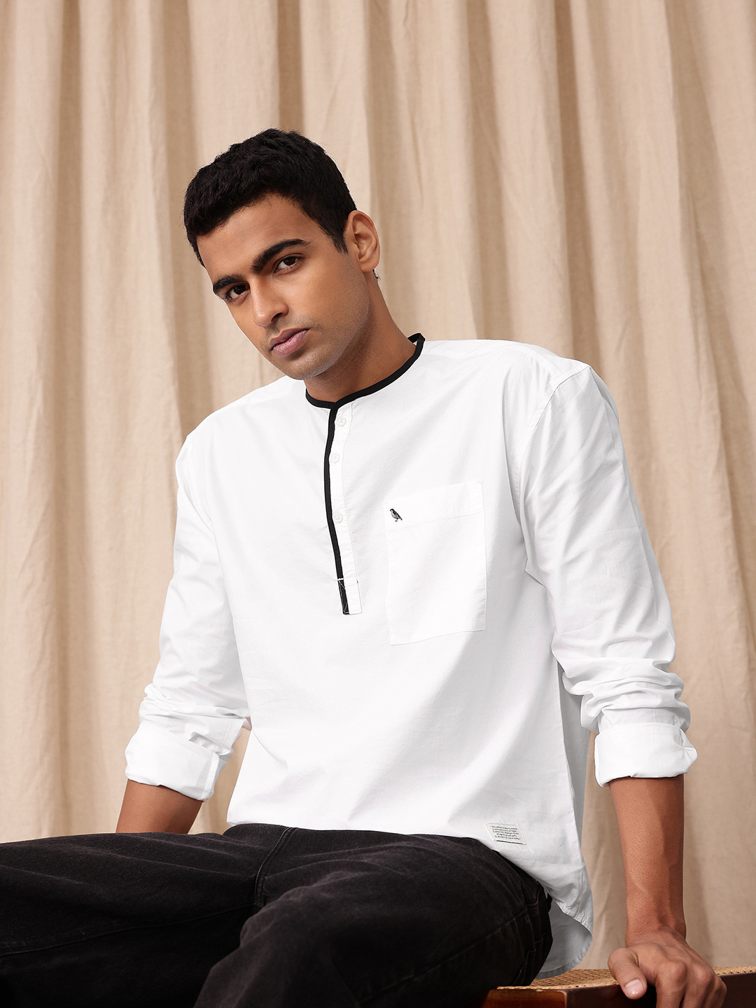 Mr Bowerbird Contrast Trim Casual Shirt