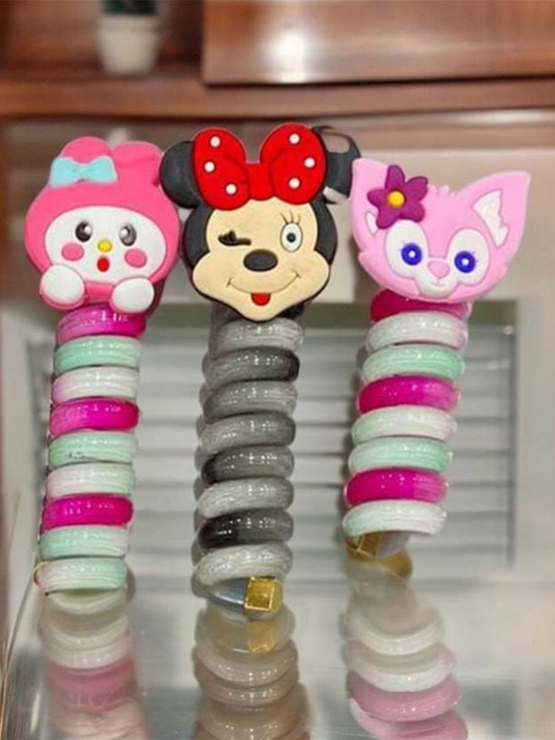 Radhya Accessories Women Set of 3 Cartoon Spring Wire Hairties