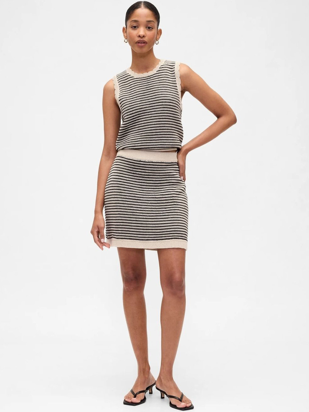 GAP Striped Pure Cotton Straight Skirt