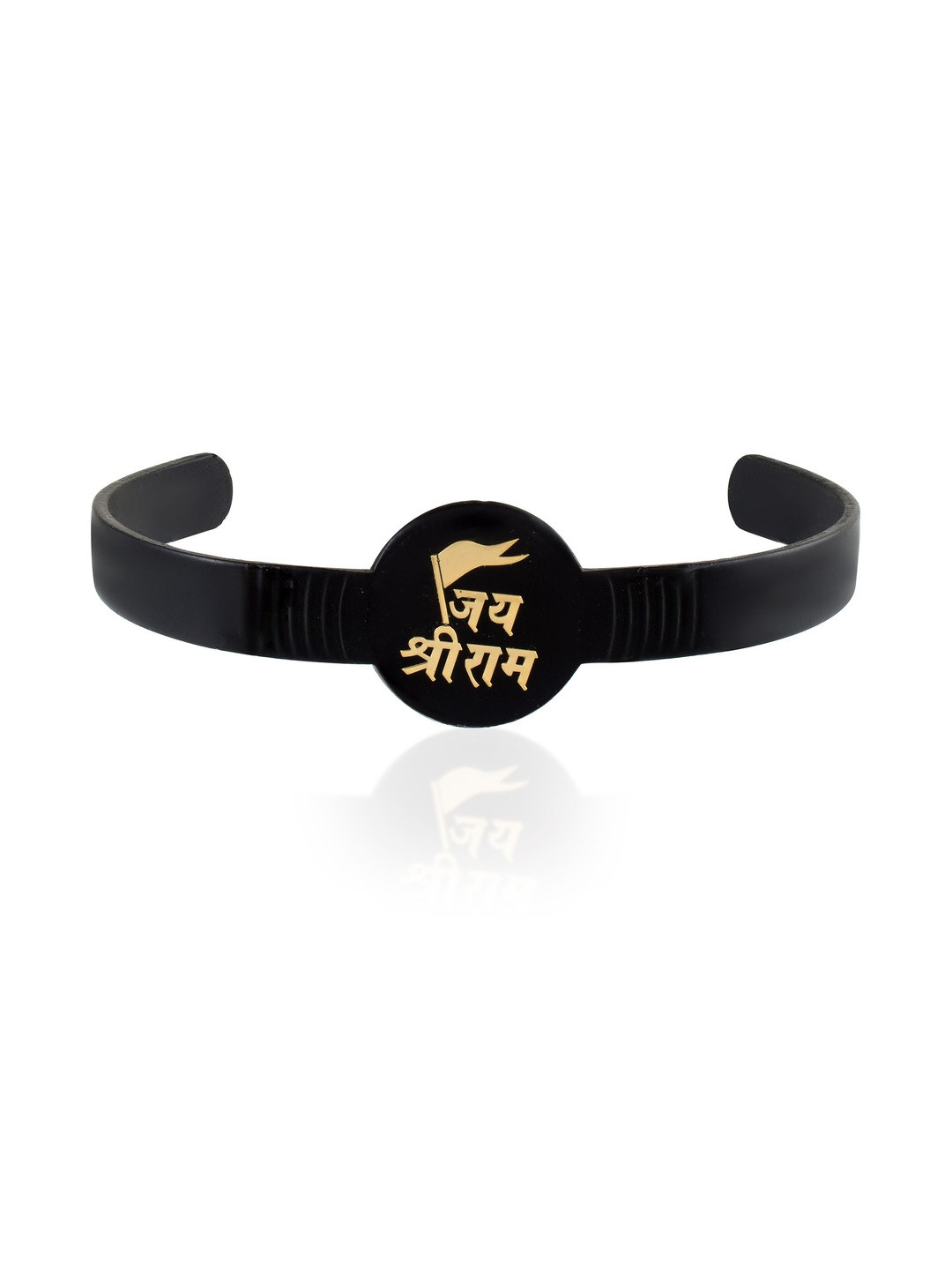 Missmister Black Rhodium Jai Shri Ram Kada Cuff Bracelet