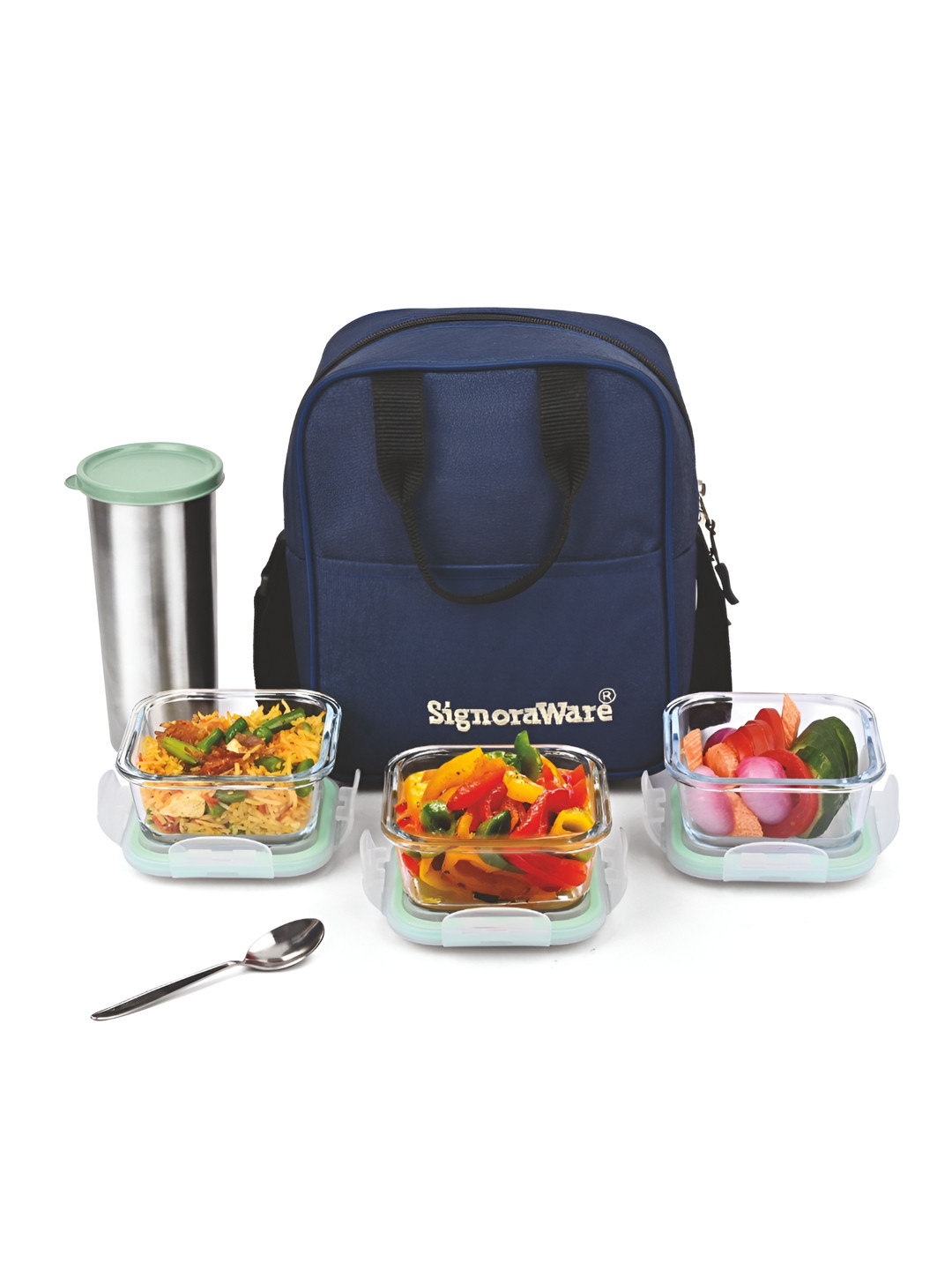 SignoraWare Transparent 4 Pieces Glass Easy to Clean Lunch Boxes