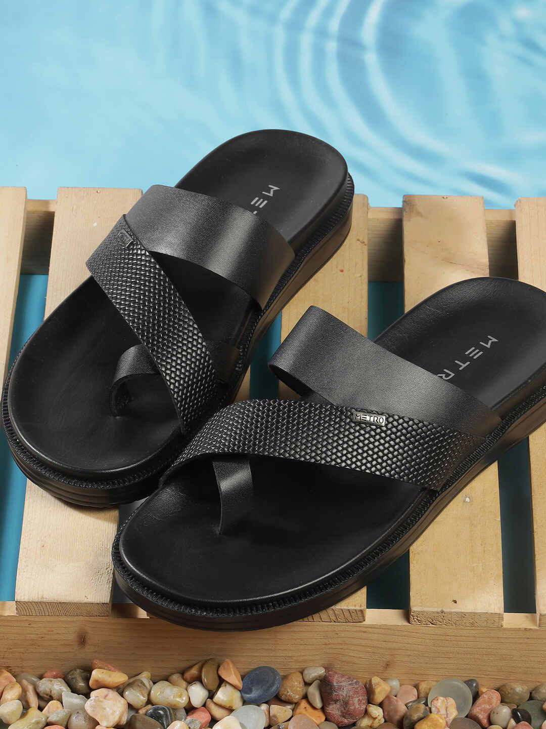 Metro Leather Slip-On Comfort Sandals