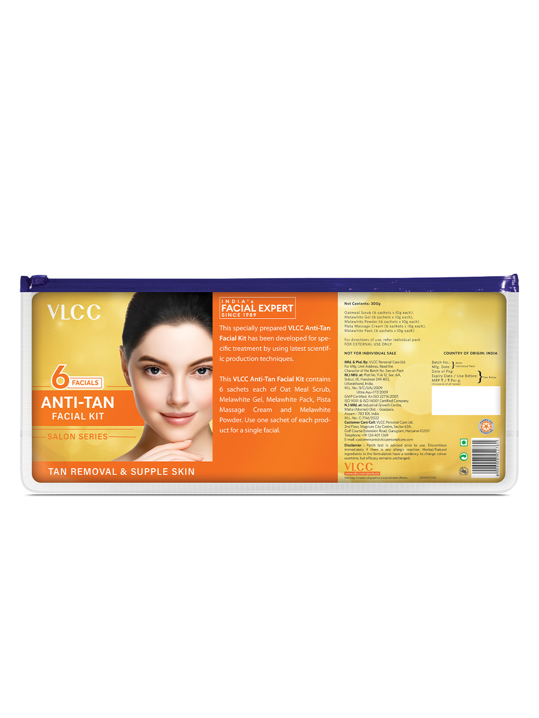 VLCC Salon Series Anti Tan Facial Kit to Remove Sun Tan & Dark Spots - 300 g