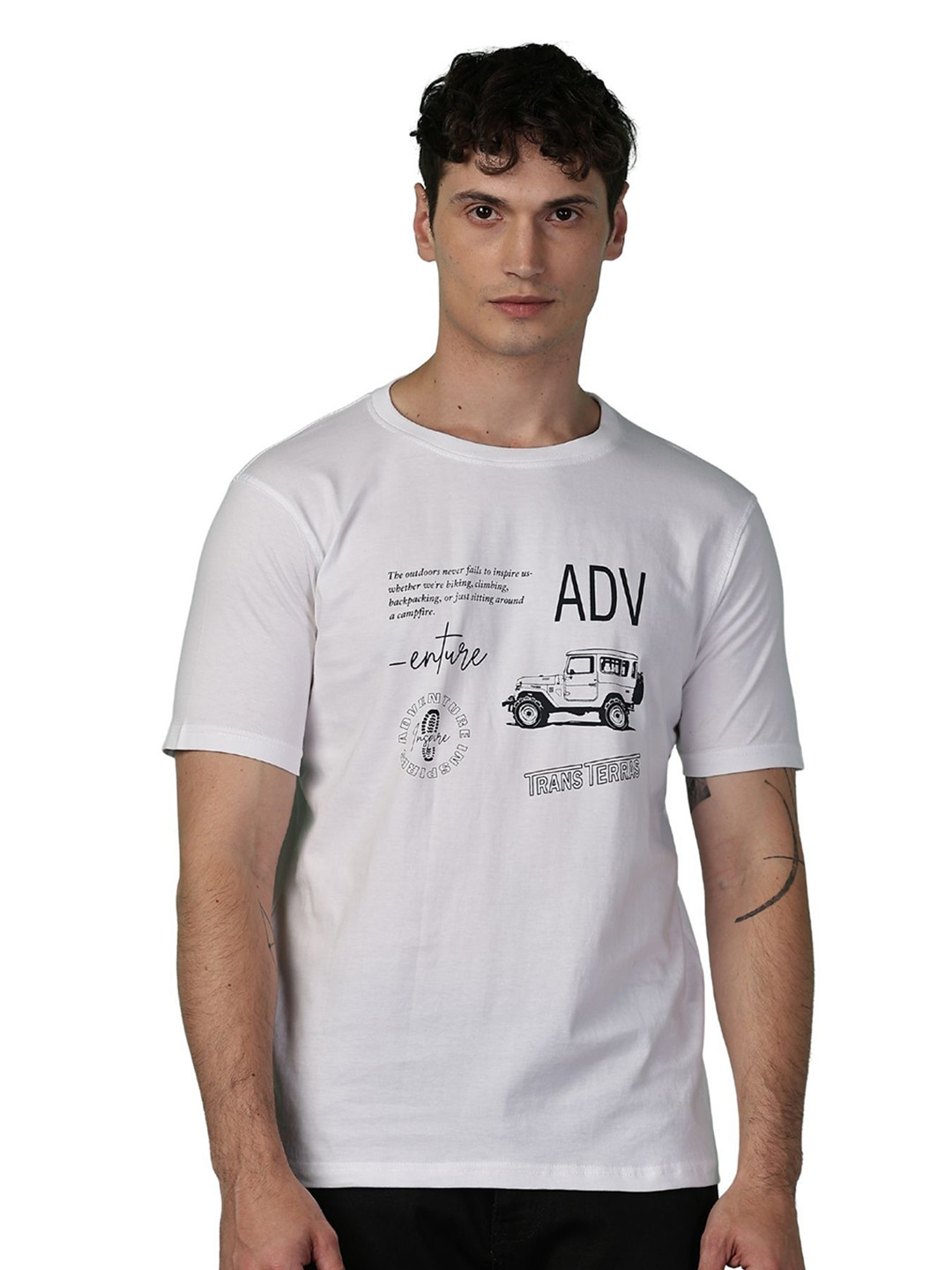 Y.O.U Men Bio Finish Typography Printed Round Neck Cotton T-shirt