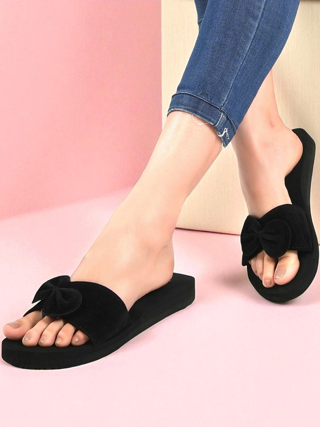 CORSICA Black Doctor Ortho Pain Relief Flip Flop Soft Anti-Skid Heels Slipper