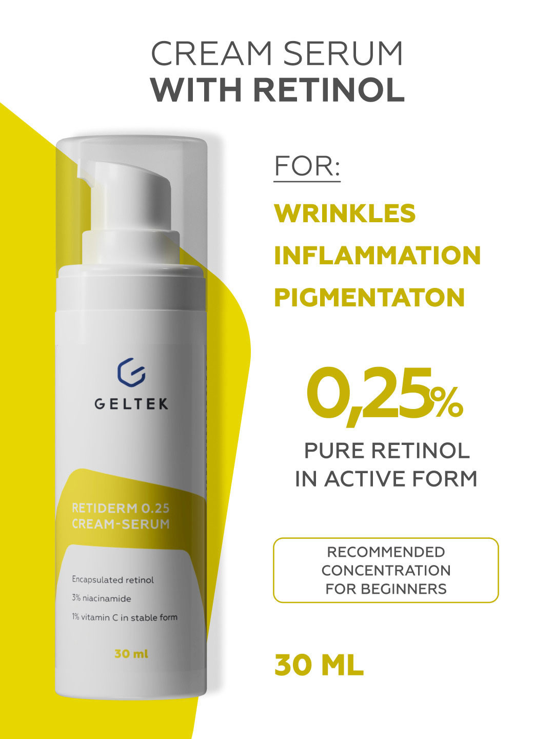 GELTEK Retiderm 0.25 Cream-Serum - 30 ml