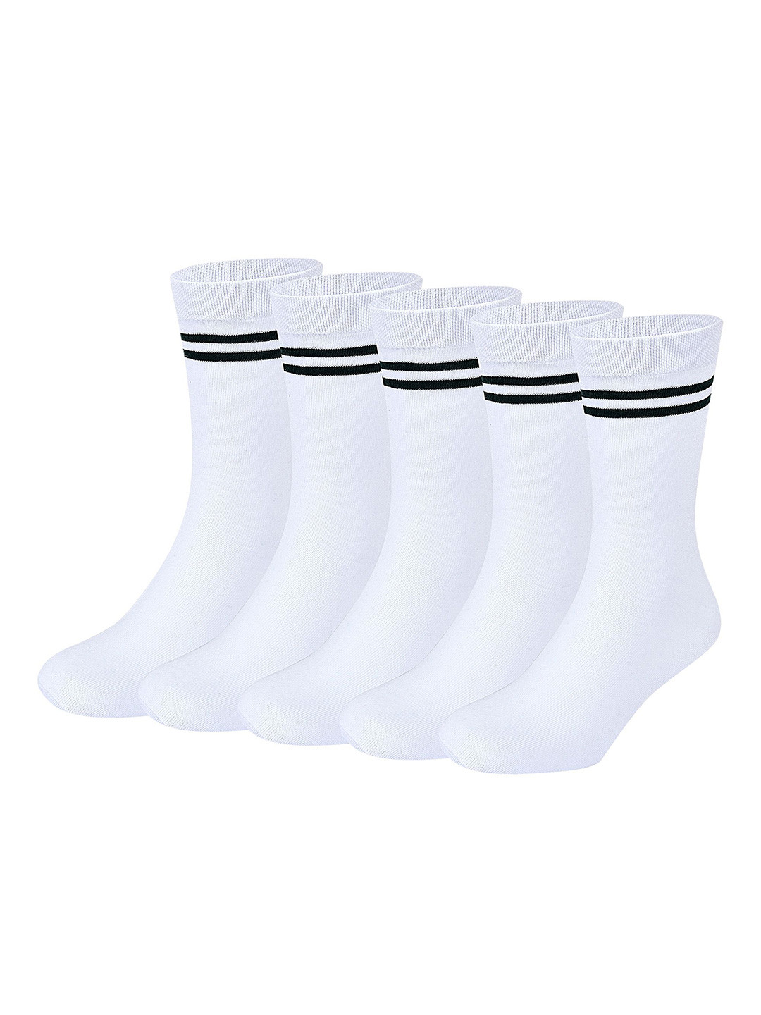 bizala Kids Pack Of 5 Striped Cotton Calf-Length Socks