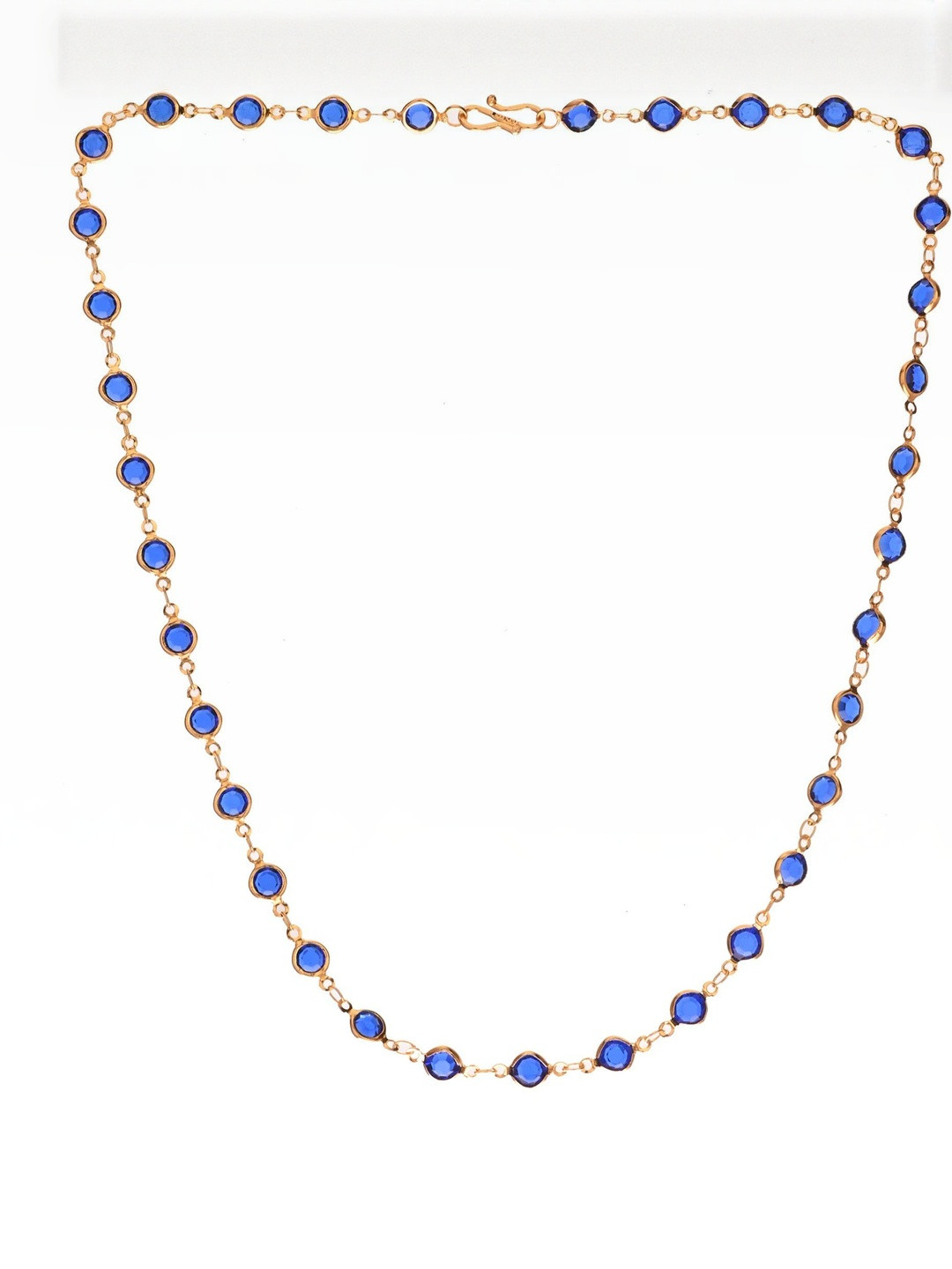Beadworks Women Blue 21 Inch Gold Plated Beaded Necklace Chain