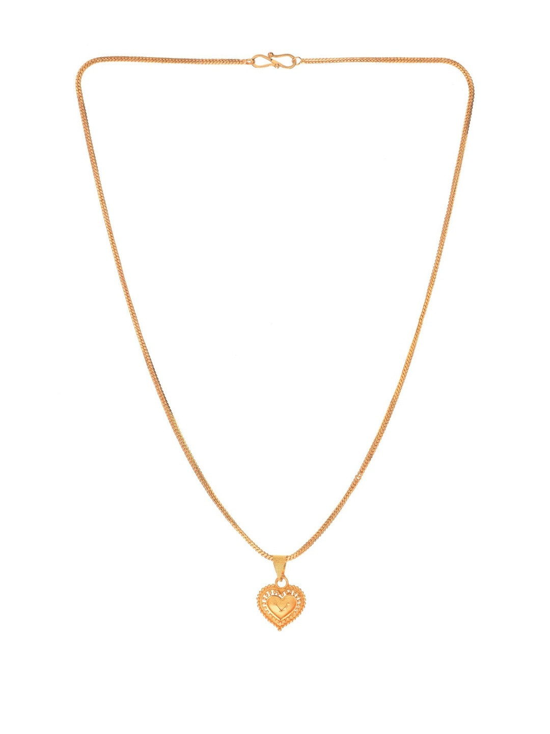 Beadworks Women Gold-Plated Heart Shaped Pendants & Chains