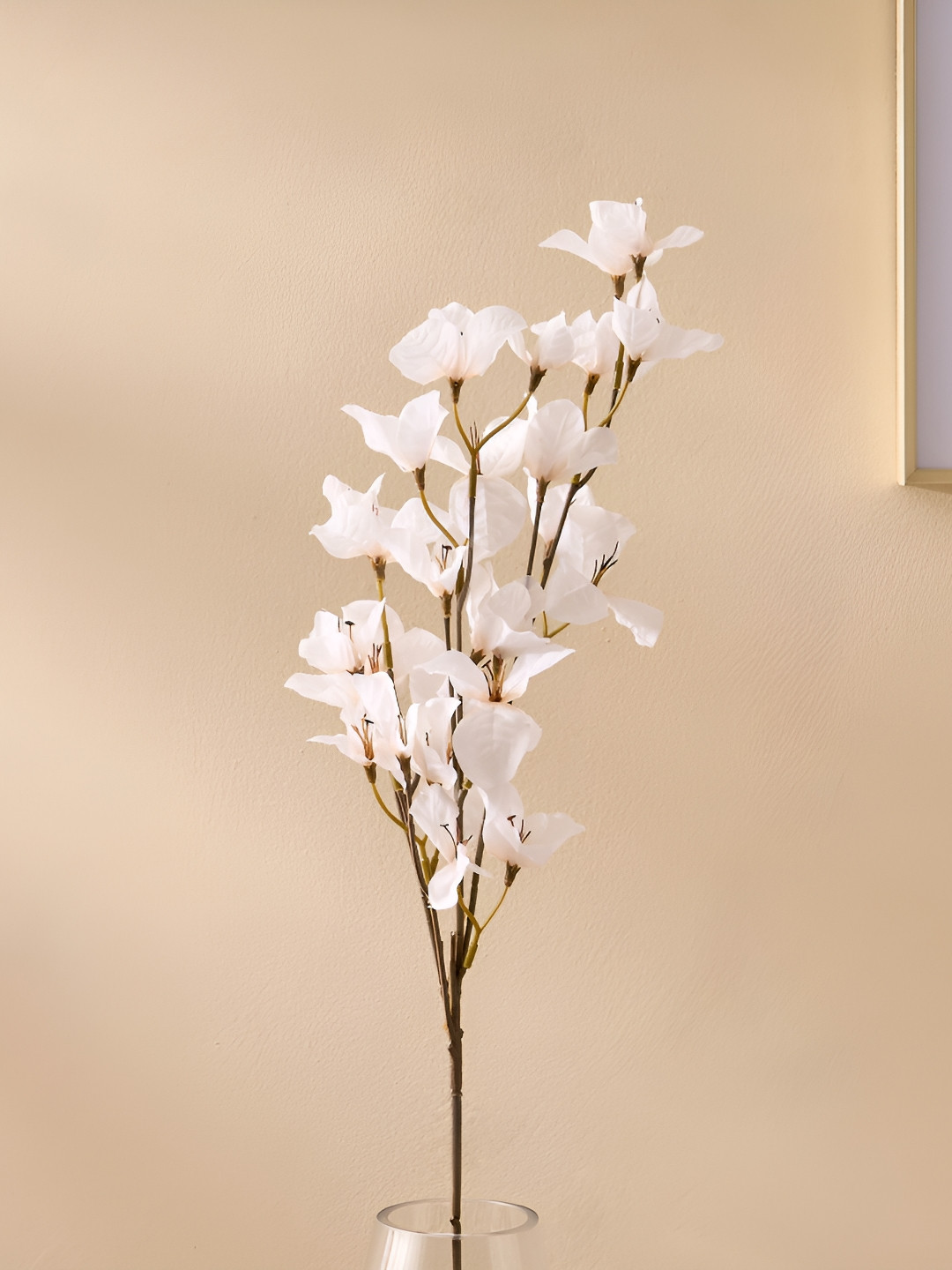 Home Centre Cream-Coloured & Green Botanical Autumn Bougainvillea Artificial Flower