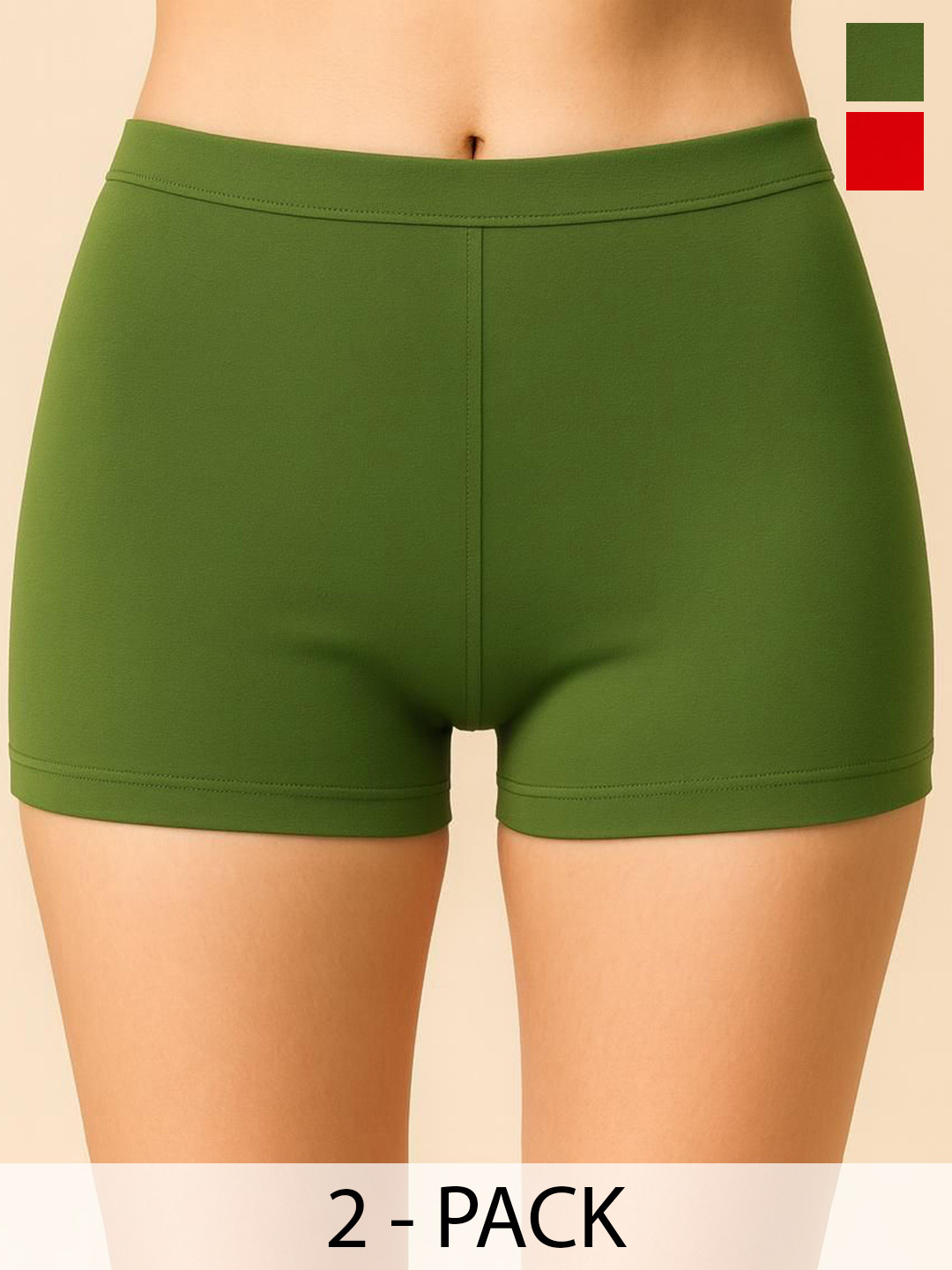 CKARFE Pack Of 2 Mid Rise Briefs CF SBT-33 D Green,Red XS-2