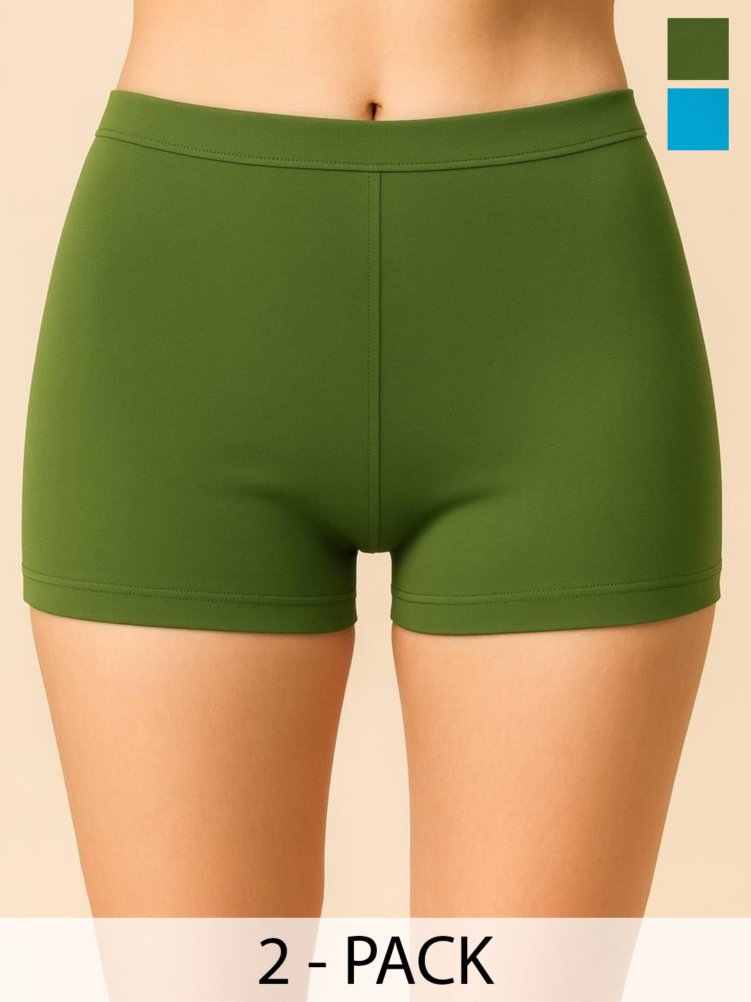 CKARFE Pack Of 2 Mid Rise Ultrasoft  Briefs CF SBT-33 D Green,Sky Blue XS-2