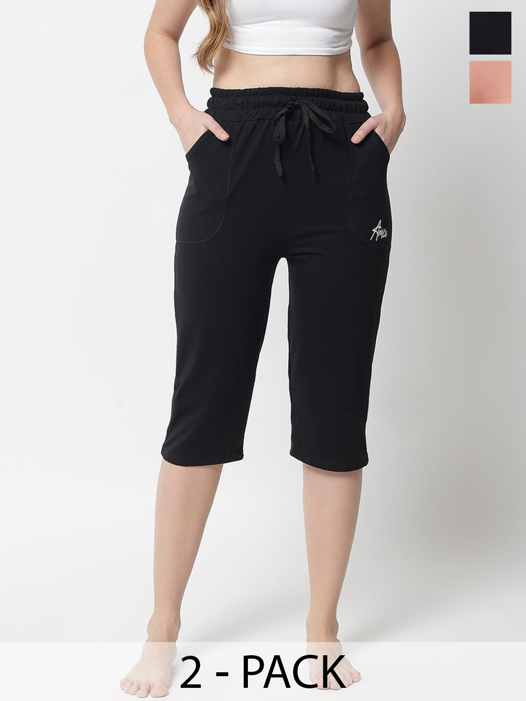 TRENDY WORLD Women Pak Of 2 Knee Length Capris